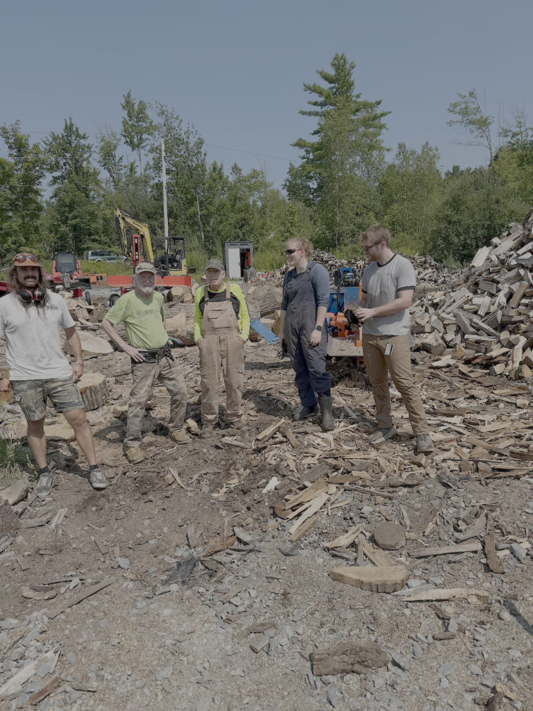 volunteers at the wood lot