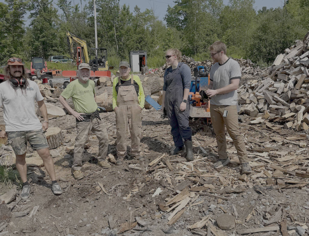 volunteers at the wood lot