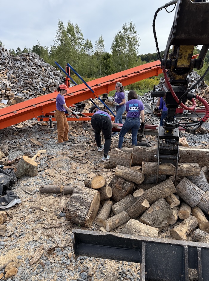 volunteers using equipment